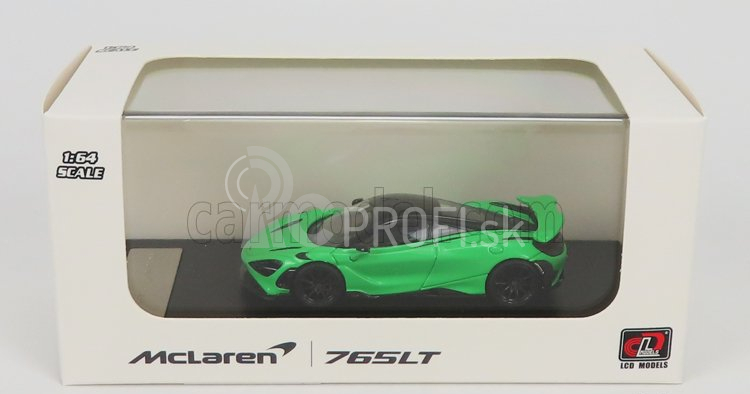 LCD model Mclaren 765lt 2020 1:64 zelený