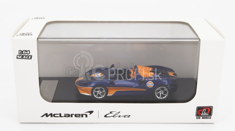 LCD model Mclaren Elva Gulf Livery 2020 1:64 Modrá oranžová