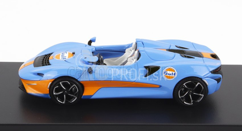 LCD model Mclaren Elva Gulf Livery 2020 1:64 Svetlo modrá oranžová