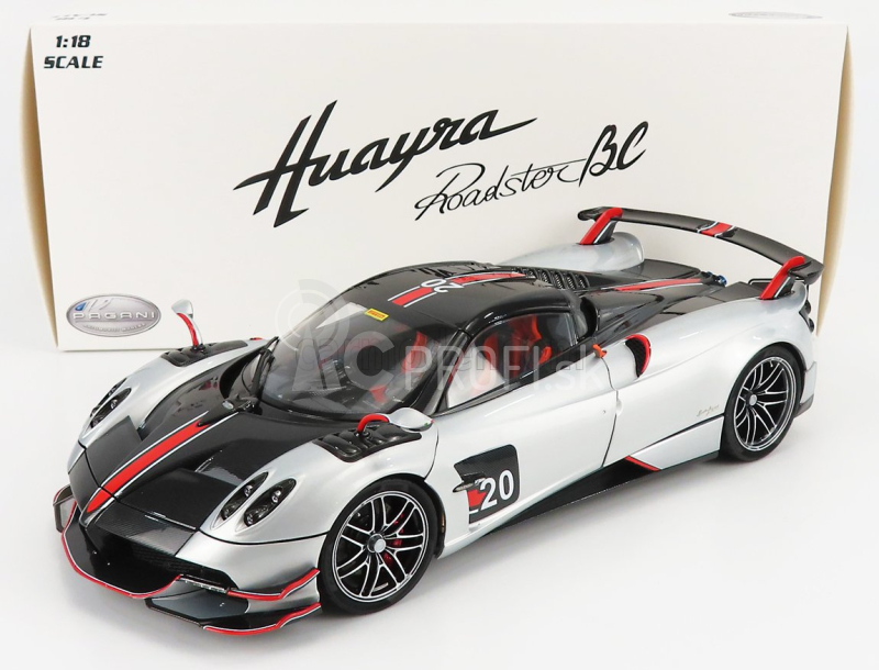 LCD model Pagani Huayra Bc Roadster N 20 2017 1:18 Silver Black