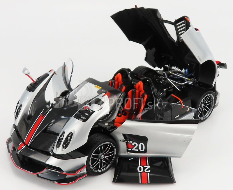 LCD model Pagani Huayra Bc Roadster N 20 2017 1:18 Silver Black