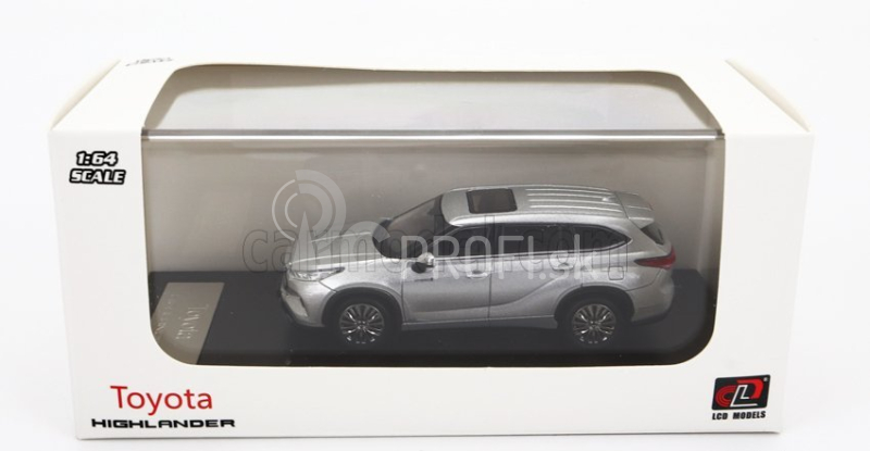 LCD model Toyota Highlander 2022 1:64 strieborná