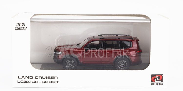 LCD model Toyota Land Cruiser Lc300-gr Sport 2022 1:64 Červená