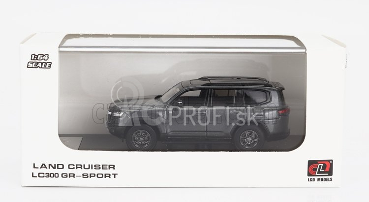 LCD model Toyota Land Cruiser Lc300-gr Sport 2022 1:64 sivá