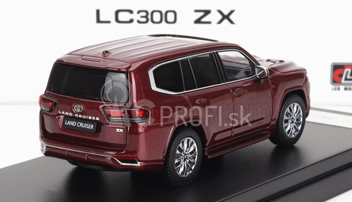 LCD model Toyota Land Cruiser Lc300-zx 2022 1:64 Červená