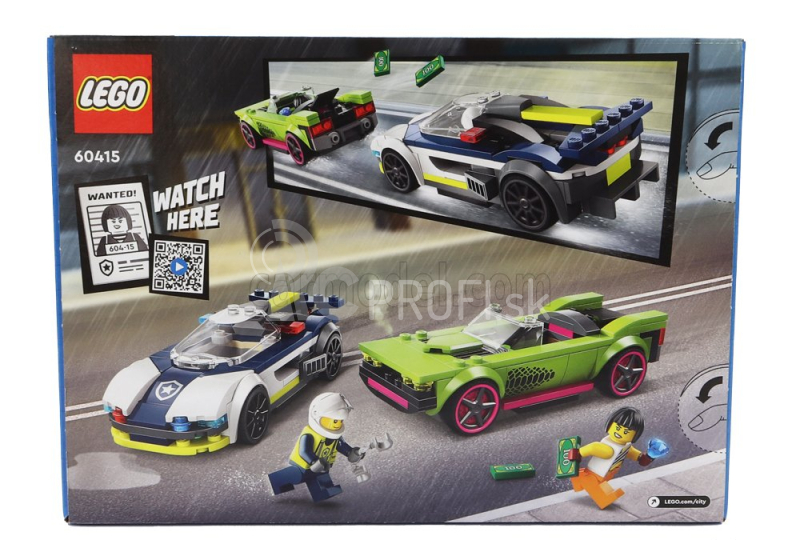 Lego Automobil Lego City - Policajné auto a svalnaté auto - 213 dielikov biela modrá zelená