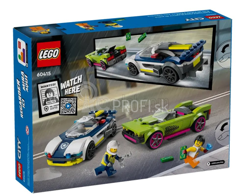 Lego Automobil Lego City - Policajné auto a svalnaté auto - 213 dielikov biela modrá zelená