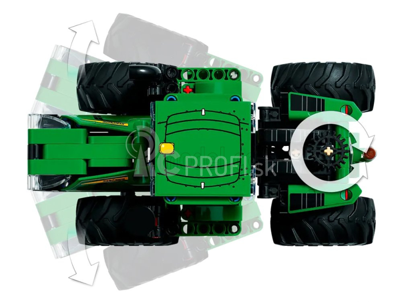 Lego John deere Lego Technic - 9620r 4wd Traktor s prívesom 2018 - 390 Pezzi - 390 dielikov zeleno žltá