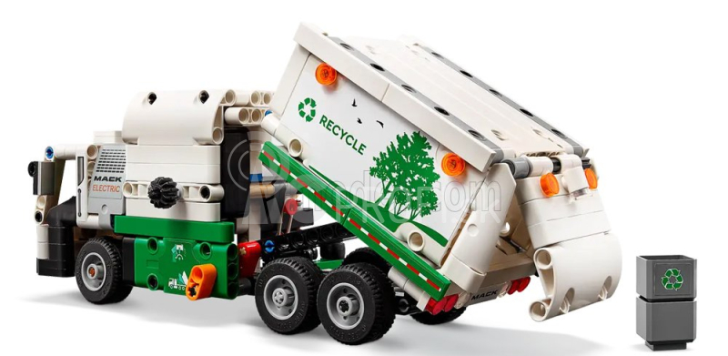 Lego Mack Lego Technic - Lr Elektrické smetiarske auto Raccolta Rifiuti Urbani - 252 dielikov Bielozelená