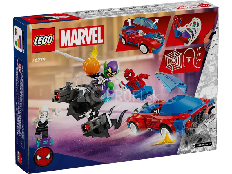 LEGO Marvel - Spider-Manovo pretekárske auto a Venom Green Goblin