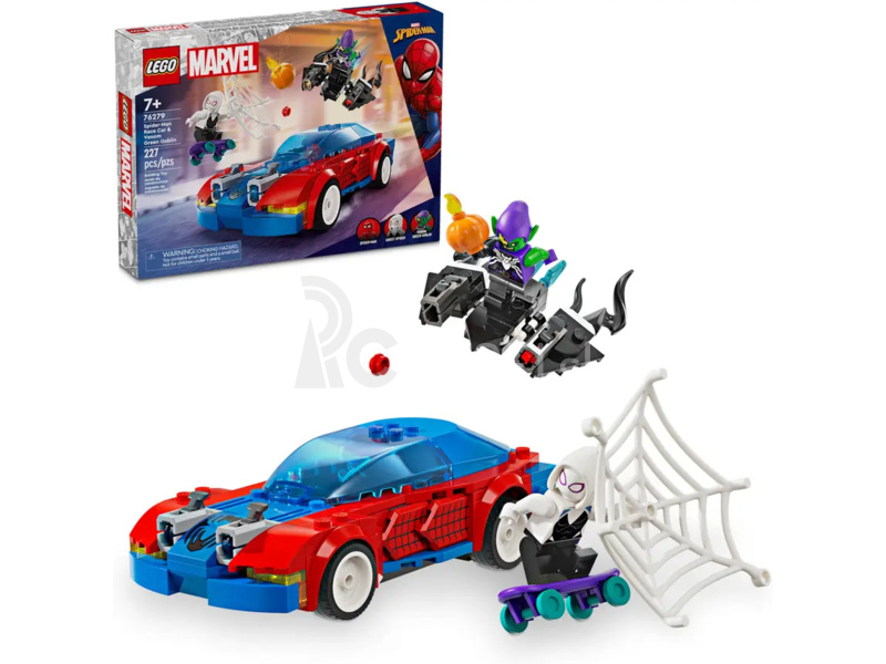 LEGO Marvel - Spider-Manovo pretekárske auto a Venom Green Goblin