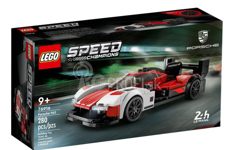 Lego Porsche Lego Speed Champion - 963 24h Le Mans 2023 - 280 Pezzi - 280 dielikov biela červená čierna