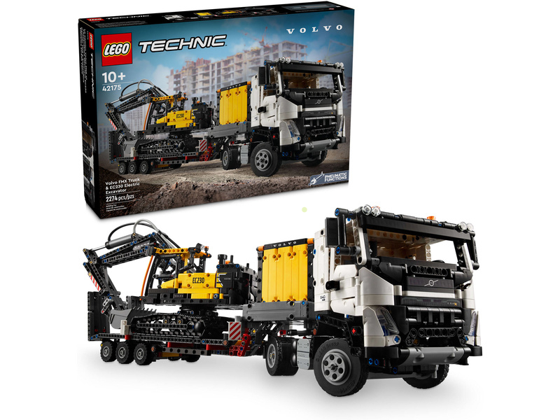 LEGO Technic - Nákladné auto Volvo FMX a elektrické rýpadlo Volvo EC230