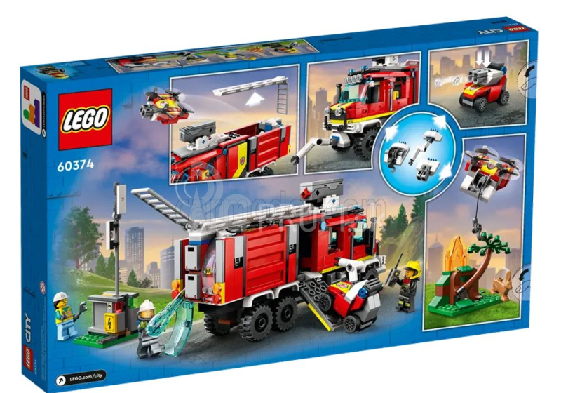 Lego Truck Lego City - Hasičské auto - Autopompa Vigili Del Fuoco - 502 Pezzi - 502 dielikov Červená