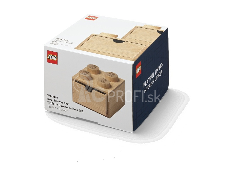 LEGO Wood drevený stolný box 4 so zásuvkou dub