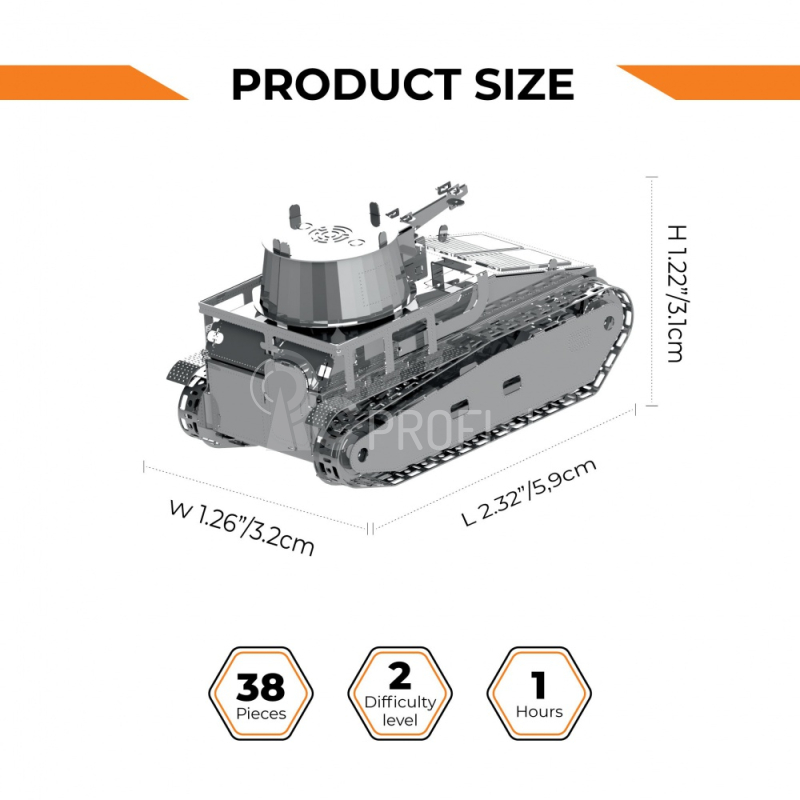 Oceľová stavebnica tank Leichttractor Vs.Kfz.31