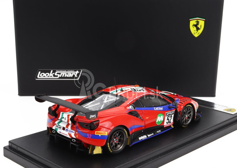 Looksmart Ferrari 488 Gt3 Evo 3.9l Turbo V8 Team Af Corse N 52 Winner Pro-am Cup 24h Spa 2022 Andrea Bertolini - Stefano Costantini - Louis Machiels - Alessio Rovera 1:43 Červená Modrá Čierna