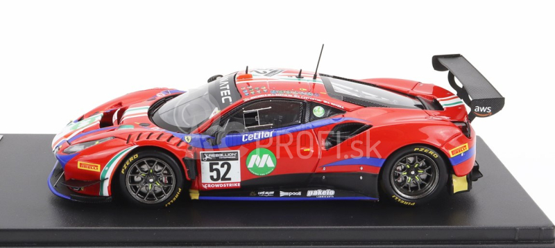 Looksmart Ferrari 488 Gt3 Evo 3.9l Turbo V8 Team Af Corse N 52 Winner Pro-am Cup 24h Spa 2022 Andrea Bertolini - Stefano Costantini - Louis Machiels - Alessio Rovera 1:43 Červená Modrá Čierna