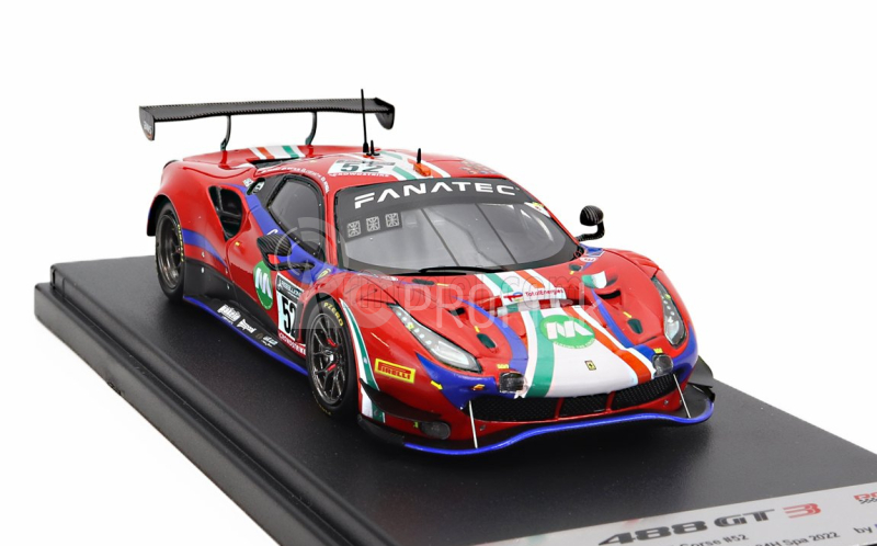 Looksmart Ferrari 488 Gt3 Evo 3.9l Turbo V8 Team Af Corse N 52 Winner Pro-am Cup 24h Spa 2022 Andrea Bertolini - Stefano Costantini - Louis Machiels - Alessio Rovera 1:43 Červená Modrá Čierna