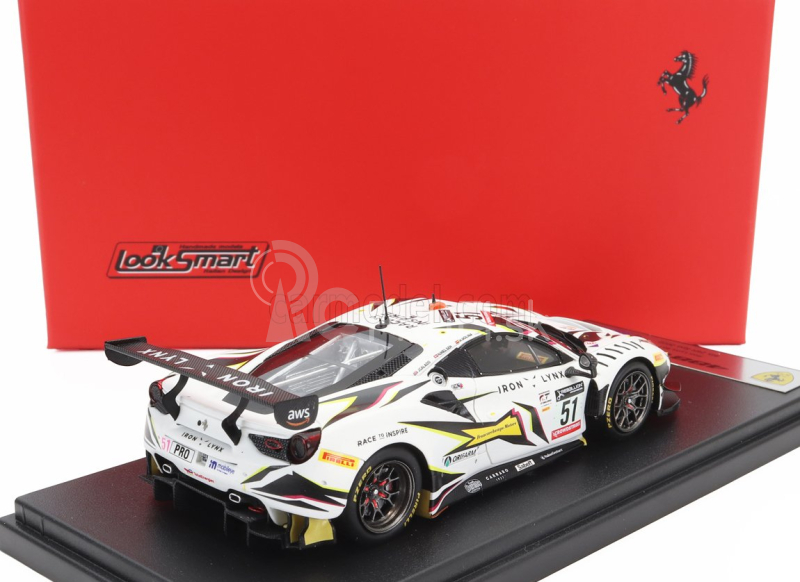 Looksmart Ferrari 488 Gt3 Evo 3.9l Turbo V8 Team Iron Lynx N 51 9. 24h Spa 2022 James Calado - Miguel Molina - Nicklas Nielsen 1:43 Biela čierna