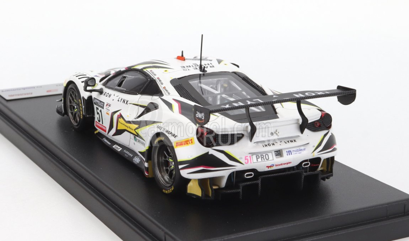 Looksmart Ferrari 488 Gt3 Evo 3.9l Turbo V8 Team Iron Lynx N 51 9. 24h Spa 2022 James Calado - Miguel Molina - Nicklas Nielsen 1:43 Biela čierna