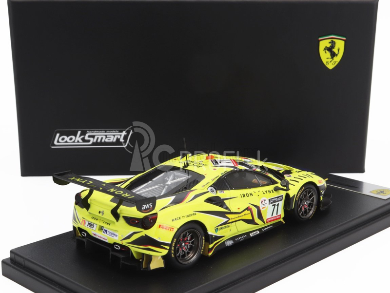 Looksmart Ferrari 488 Gt3 Evo 3.9l Turbo V8 Team Iron Lynx N 71 3. 24h Spa 2022 Antonio Fuoco - Davide Rigon - Daniel Serra 1:43 Žltá čierna