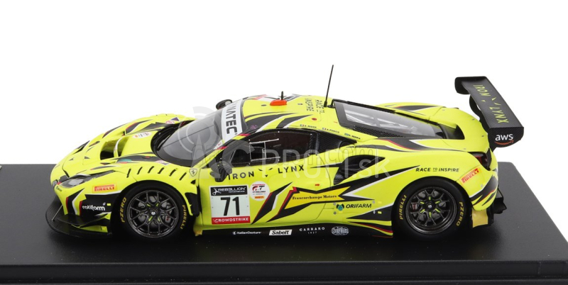 Looksmart Ferrari 488 Gt3 Evo 3.9l Turbo V8 Team Iron Lynx N 71 3. 24h Spa 2022 Antonio Fuoco - Davide Rigon - Daniel Serra 1:43 Žltá čierna