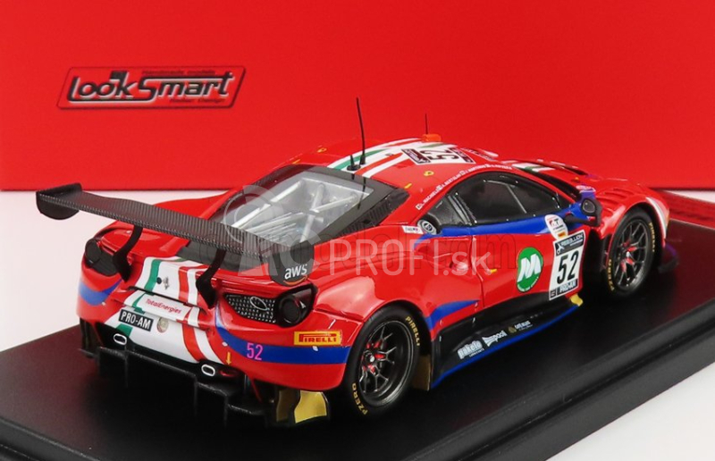 Looksmart Ferrari 488 Gt3 Evo Team Af Corse N 52 2nd Pro-am Class 24h Spa 2021 A.bertolini - J.wartique - L.machiels - A.rovera 1:43 Červená Modrá