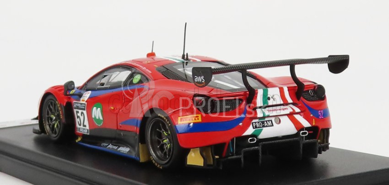 Looksmart Ferrari 488 Gt3 Evo Team Af Corse N 52 2nd Pro-am Class 24h Spa 2021 A.bertolini - J.wartique - L.machiels - A.rovera 1:43 Červená Modrá