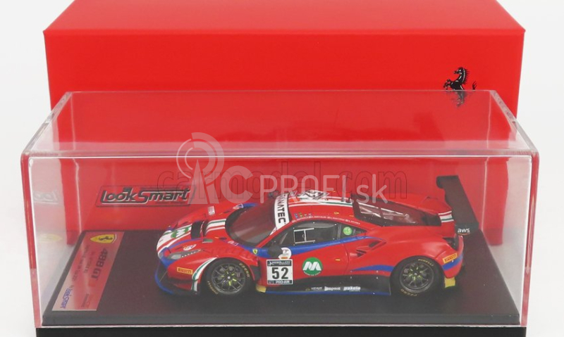 Looksmart Ferrari 488 Gt3 Evo Team Af Corse N 52 2nd Pro-am Class 24h Spa 2021 A.bertolini - J.wartique - L.machiels - A.rovera 1:43 Červená Modrá