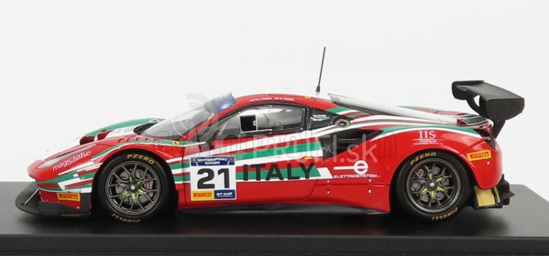 Looksmart Ferrari 488 Gt3 Italy Team N 21 8h Fia Motorsport Games Gt Cup Vallelunga 2019 Gianluca Roda - Giorgio Roda 1:43 Červená talianska vlajka