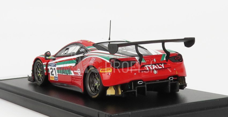 Looksmart Ferrari 488 Gt3 Italy Team N 21 8h Fia Motorsport Games Gt Cup Vallelunga 2019 Gianluca Roda - Giorgio Roda 1:43 Červená talianska vlajka