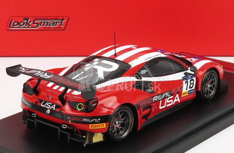 Looksmart Ferrari 488 Gt3 Usa Team N 18 8h Fia Motorsport Games Gt Cup Vallelunga 2019 Robert Ferriol - Spencer Pumpelly 1:43 Red Flag Usa