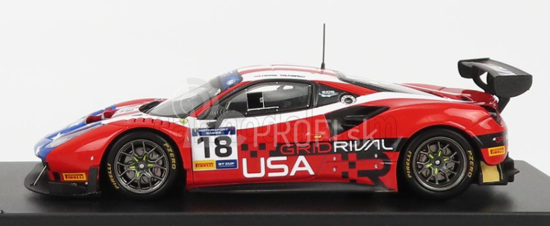 Looksmart Ferrari 488 Gt3 Usa Team N 18 8h Fia Motorsport Games Gt Cup Vallelunga 2019 Robert Ferriol - Spencer Pumpelly 1:43 Red Flag Usa