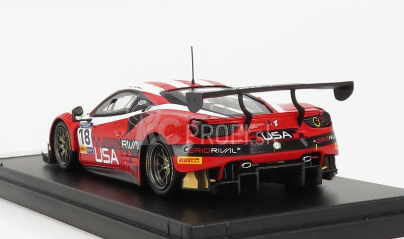 Looksmart Ferrari 488 Gt3 Usa Team N 18 8h Fia Motorsport Games Gt Cup Vallelunga 2019 Robert Ferriol - Spencer Pumpelly 1:43 Red Flag Usa