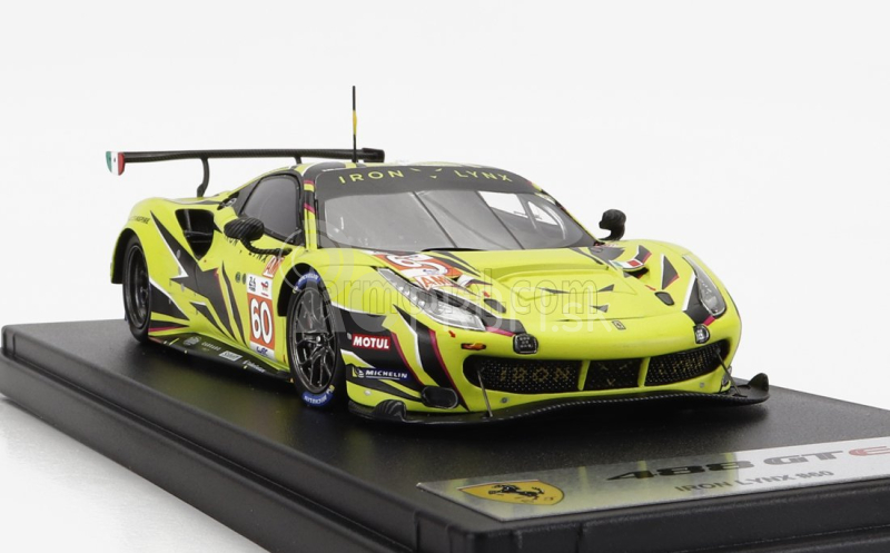 Looksmart Ferrari 488 Gte Evo 3.9l Turbo V8 Team Iron Lynx N 60 24h Le Mans 2022 C.schiavoni - A.balzan - R.giammaria 1:43 Yellow Black