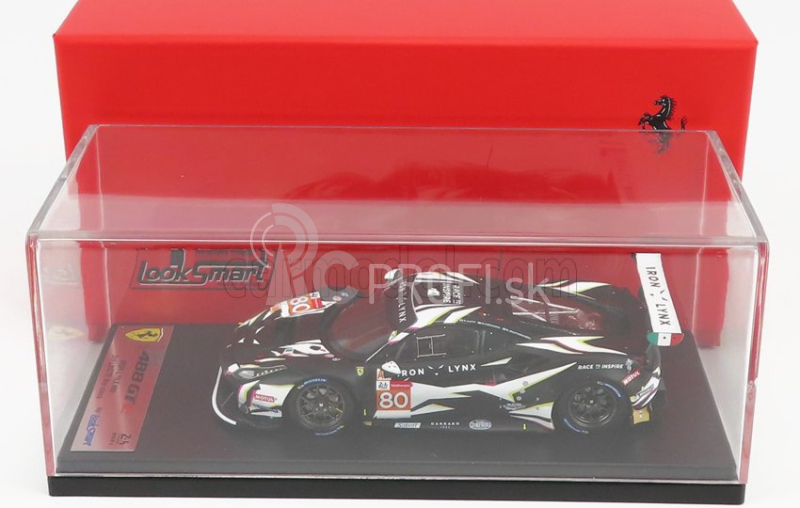 Looksmart Ferrari 488 Gte Iron Lynx Team N 80 3rd Gte-am Class 24h Le Mans 2021 Matteo Cressoni - Callum Ilott - Rino Mastronardi 1:43 Matná čierna biela