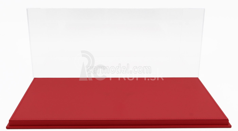 Luxbox Vetrina vitrína Base In Ecopelle Rossa - Synthetic Leather Base Red - Lungh.lenght 45.8 Cm X Largh.width 25.1 Cm X Alt.height 20.6 Cm (altezza Interna Cm 18.5) 1:12 Red