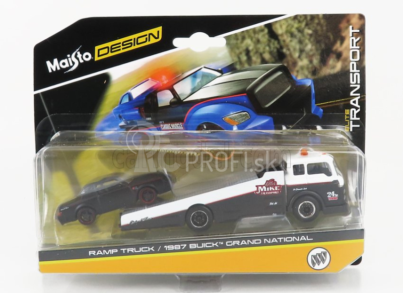 Maisto Buick Grand National 1987 With Ramp Truck 1:64 matná čierno-biela