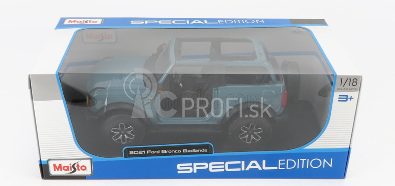 Maisto Ford USA Bronco Badlands Without Doors 2021 1:18 Blue