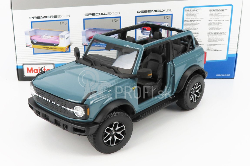 Maisto Ford USA Bronco Badlands Without Doors 2021 1:18 Blue