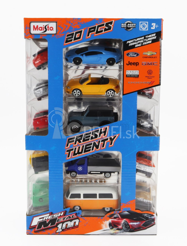 Maisto Ford USA Set Assortment 20 Cars Pieces 1:64 rôzne