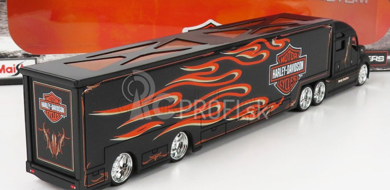 Maisto Truck H-d Haulers Truck Harley Davidson Car Transporter 2021 1:64 Black