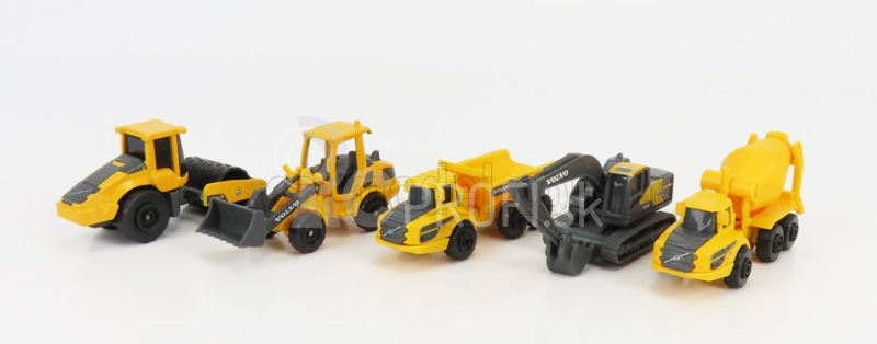 Maisto Volvo Set 5x Movimento Terra Scraper Excavator Truck 1:87 žlto-čierna