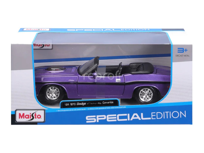 Maistoge Challenger R/T Cabrio 1970 1:24 fialová metalíza