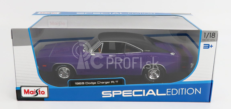 Maisto Dodge Charger R/t Coupe 1969 1:18 Purple Met