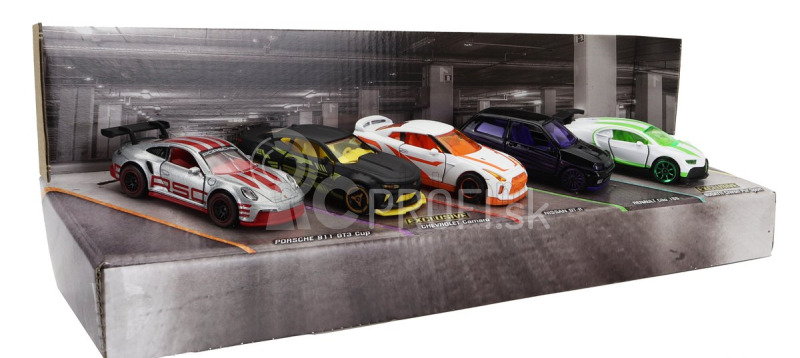 Majorette Porsche Set 5x 911 992 Gt3 Cup - Chevrolet Camaro - Nissan Gt-r - Renault Clio 16v - Bugatti Chiron Pur Sport 1:64 Rôzne