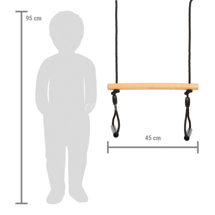 malá nožná hojdačka Trapéz s gymnastickými kruhmi 