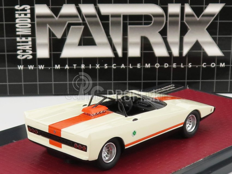 Matrix modely v mierke Alfa romeo 33 Spider Speciale Cuneo 1971 1:43 Biela