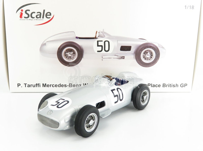 Mercedes benz F1 W196 N 50 4th British Gp 1955 P.taruffi 1:18 Silver